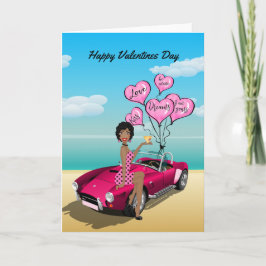 Tarjeta del Día de San Valentín afroamericana