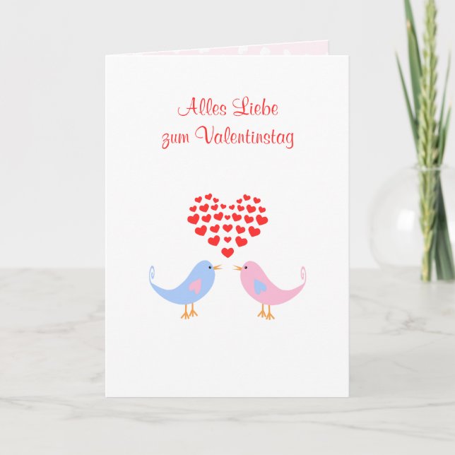 Tarjeta del día de San Valentín alemana romántica (Anverso)