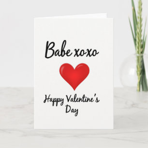 Tarjeta del Día de San Valentín Babe Xoxo
