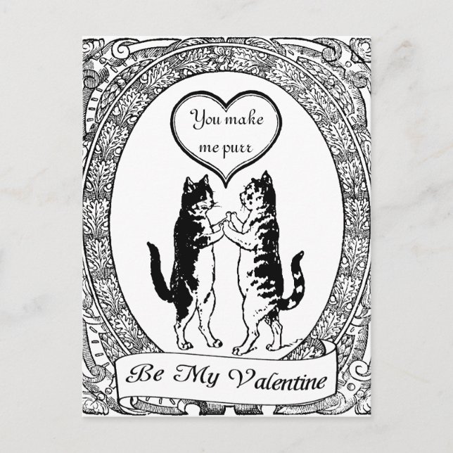 Tarjeta del día de San Valentín blanco y negro del (Anverso)