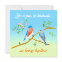 Tarjeta del día de San Valentín Bluebirds Flat Azu