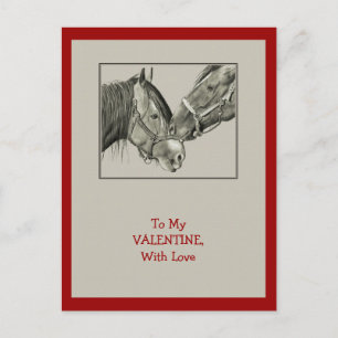 Tarjeta del día de San Valentín: Caballos