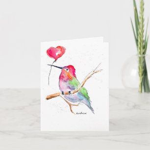 Tarjeta del Día de San Valentín "Colibrí enamorado