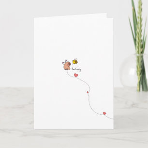 Tarjeta del Día de San Valentín con castor kawaii 