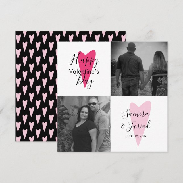Tarjeta del Día de San Valentín con Collage de Fot (Anverso / Reverso)