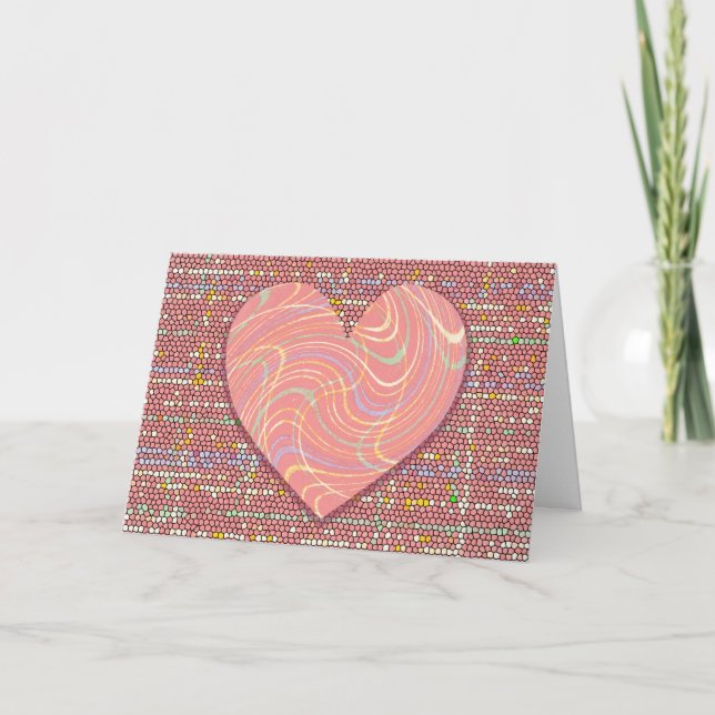 Tarjeta del Día de San Valentín con corazón arremo (Anverso)