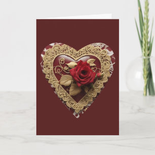 Tarjeta del día de San Valentín con corazón de enc