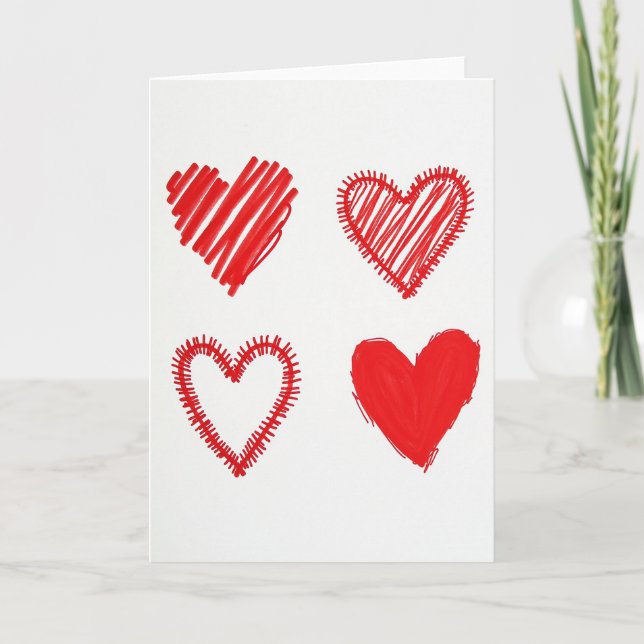 Tarjeta del Día de San Valentín con Corazón Rojo (Anverso)