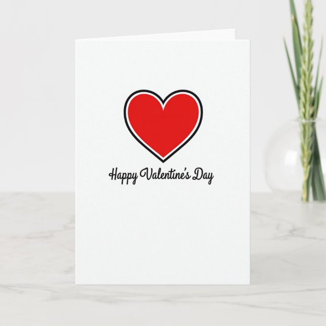 Tarjeta del Día de San Valentín con Corazón Rojo (Anverso)