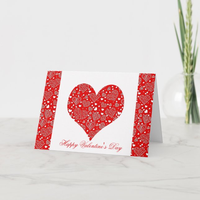 Tarjeta del día de San Valentín con corazones pers (Anverso)