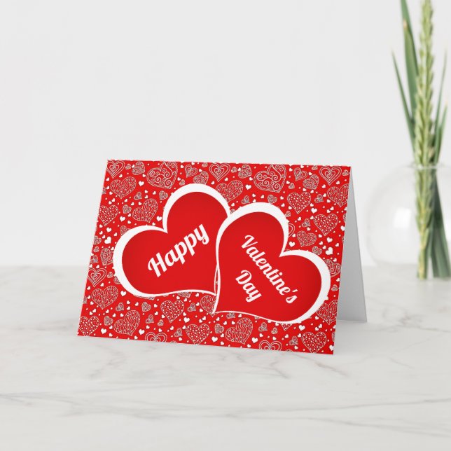 Tarjeta del día de San Valentín con corazones pers (Anverso)