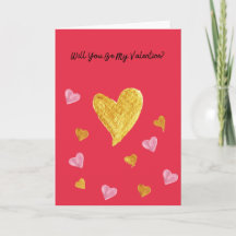 Tarjeta del Día de San Valentín con Corazones Rosa