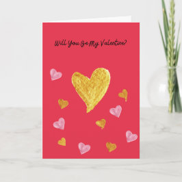 Tarjeta del Día de San Valentín con Corazones Rosa