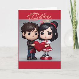 Tarjeta del día de San Valentín con estilo pop fun