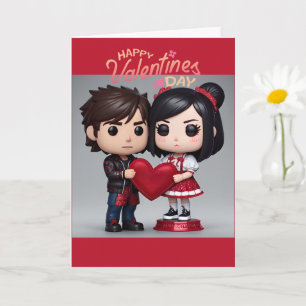 Tarjeta del día de San Valentín con estilo pop fun