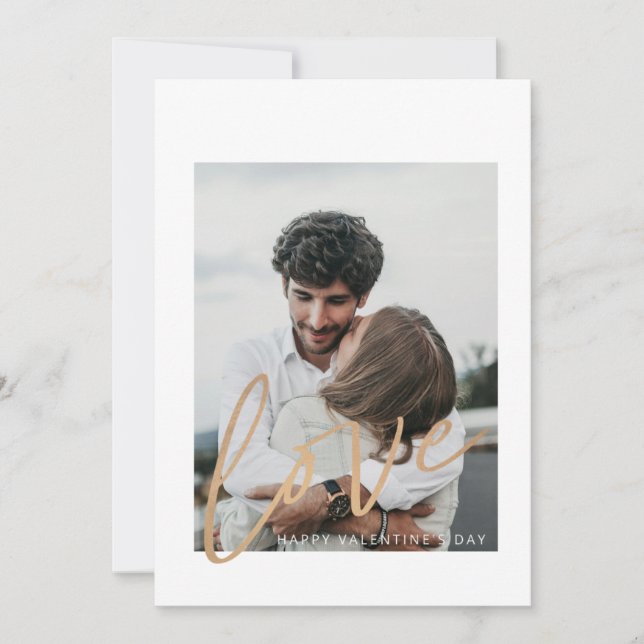 Tarjeta del Día de San Valentín con foto de amor y (Anverso)