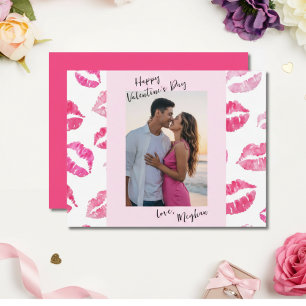 Tarjeta del Día de San Valentín con Foto de Beso d