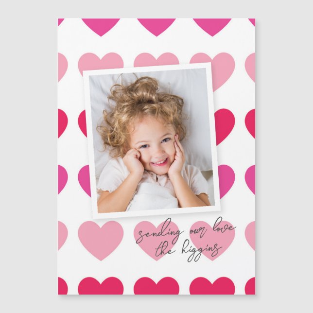 Tarjeta del Día de San Valentín con foto de corazo (Anverso)