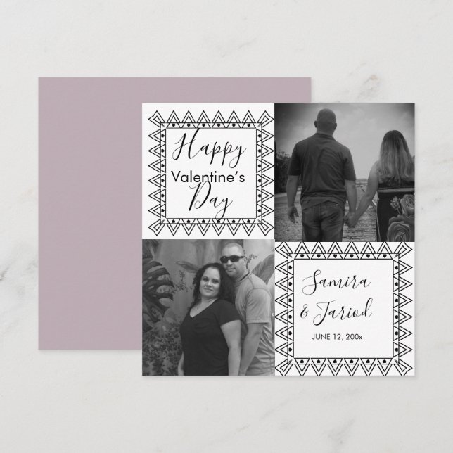 Tarjeta del Día de San Valentín con foto en blanco (Anverso / Reverso)