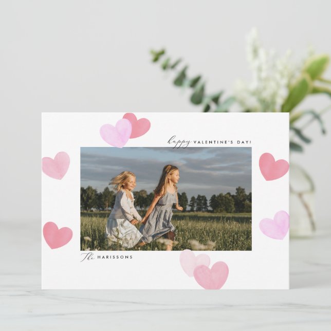 Tarjeta del Día de San Valentín con Foto Familiar  (Anverso de pie)