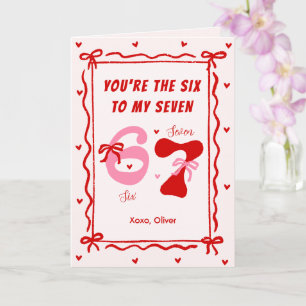 Tarjeta del Día de San Valentín con lazo coquette 