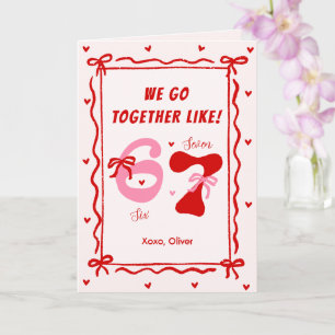 Tarjeta del Día de San Valentín con lazo coquette 