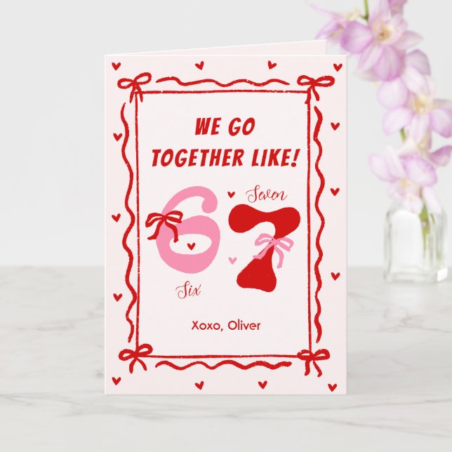 Tarjeta del Día de San Valentín con lazo coquette  (Orquídea)