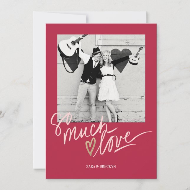 Tarjeta del Día de San Valentín con Mucho Amor (Anverso)