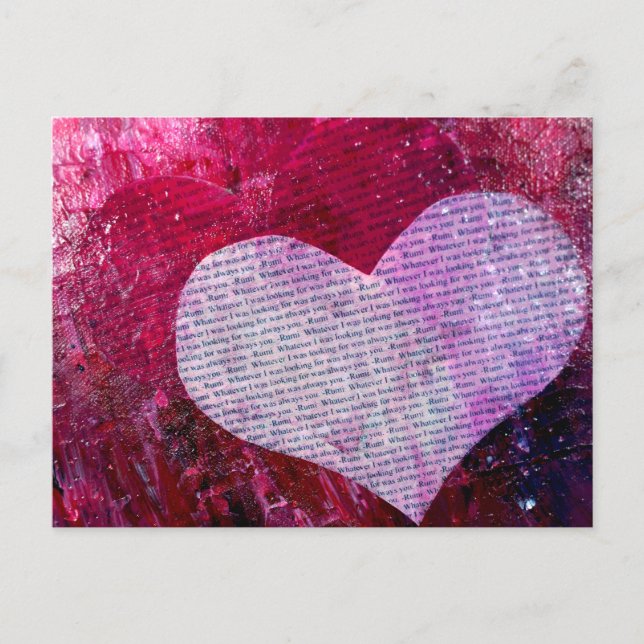 Tarjeta del día de San Valentín con Rumi (Anverso)