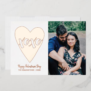 Tarjeta del Día de San Valentín Corazón XOXO con H