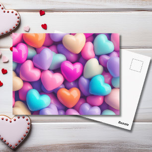Tarjeta del Día de San Valentín Corazones Morados