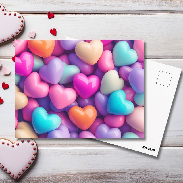Tarjeta del Día de San Valentín Corazones Morados  (Subido por el creador)