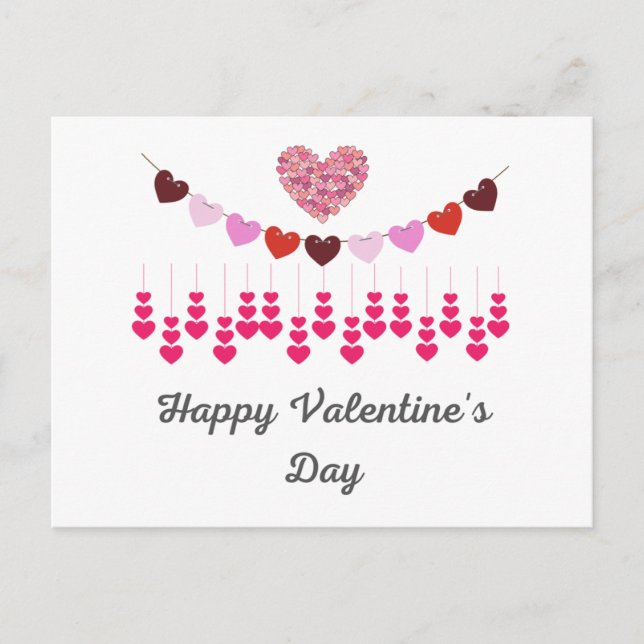Tarjeta del Día de San Valentín Corazones Postal (Anverso)