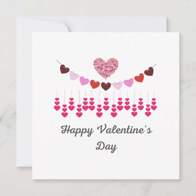 Tarjeta del Día de San Valentín Corazones Tarjeta  (Anverso)