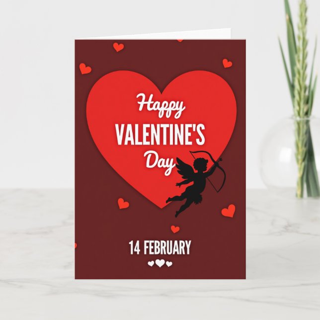 Tarjeta del Día de San Valentín Cupido Amor (Anverso)