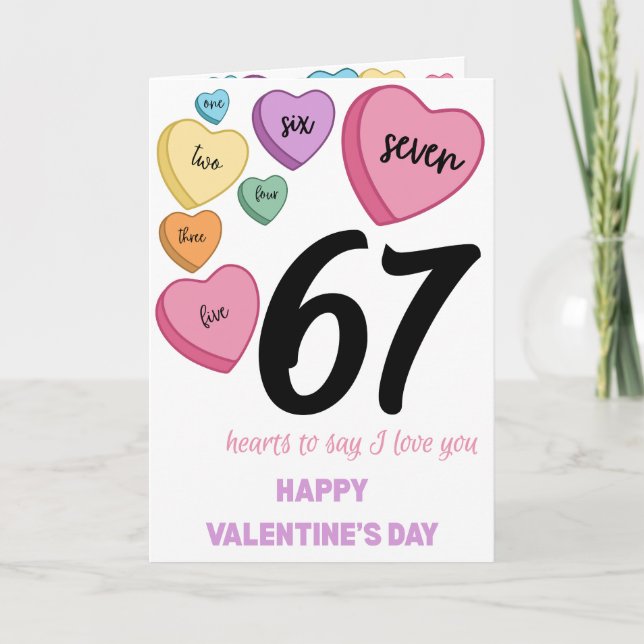 Tarjeta del Día de San Valentín de 67 Corazones (Anverso)