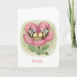 Tarjeta del Día de San Valentín de Abejas Besándos