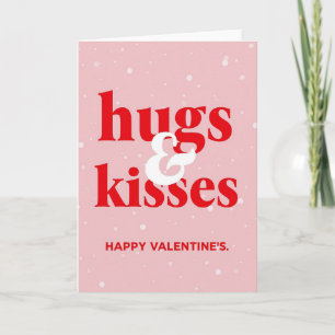 Tarjeta del Día de San Valentín de Abrazos y Besos