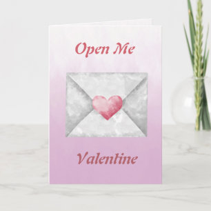 Tarjeta del Día de San Valentín de acuarela Ábreme