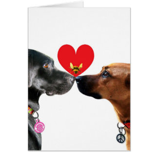 Tarjeta del Día de San Valentín de amor de cachorr