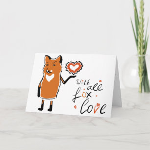 Tarjeta del Día de San Valentín de Amor de Zorro L