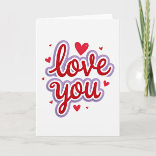 Tarjeta del Día de San Valentín de Amor Rojo Te Am