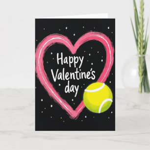 Tarjeta del Día de San Valentín de Amor y Tenis