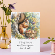 Tarjeta del Día de San Valentín de Ardilla Adorabl