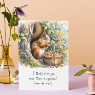 Tarjeta del Día de San Valentín de Ardilla Adorabl