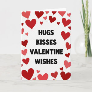 Tarjeta del Día de San Valentín de Besos de Corazó