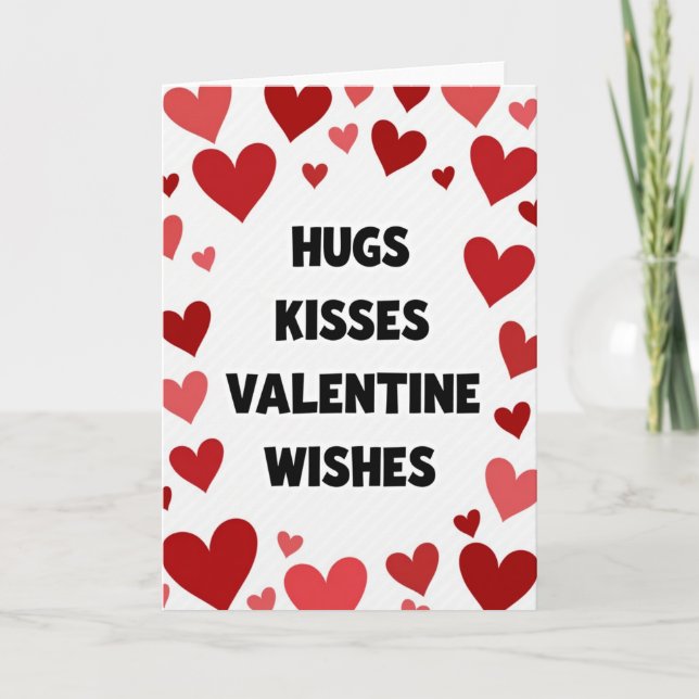 Tarjeta del Día de San Valentín de Besos de Corazó (Anverso)