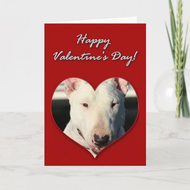 Tarjeta del día de San Valentín de bull terrier (Anverso)