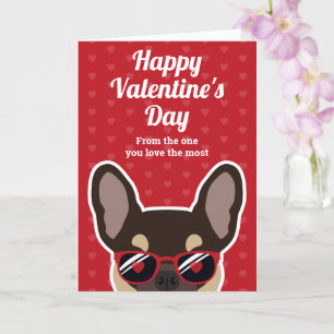 Tarjeta del Día de San Valentín de Bulldog Francés