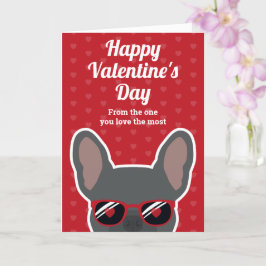 Tarjeta del Día de San Valentín de Bulldog Francés